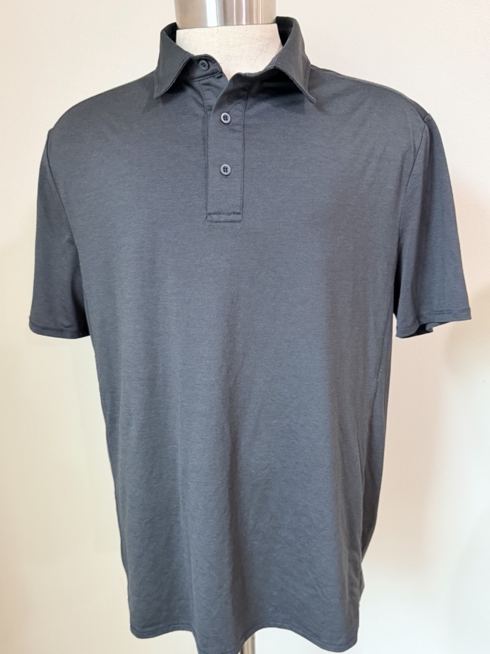 Quince Men's Dark Gray Flowknit Breeze Performance Polo Shirt L